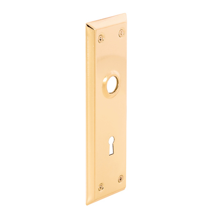 PRIME-LINE Vintage Door Escutcheon Trim Plates, 2-7/32 in. x 7 in., Brass Plated 2 Pack E 2295